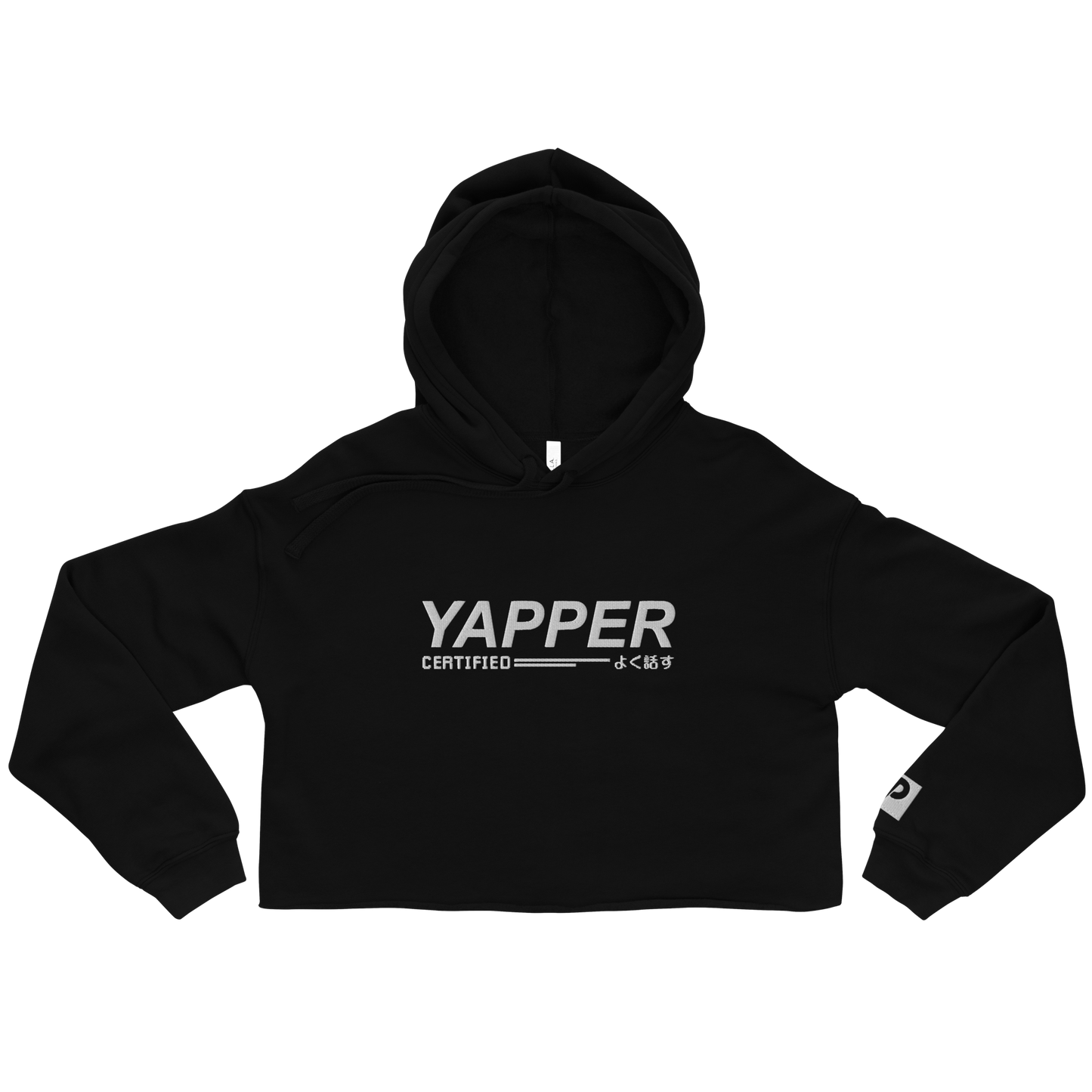 YAPPER // CROP HOODIE / EMBROIDERED