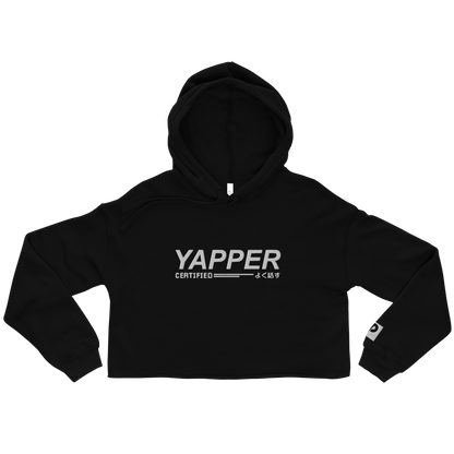 YAPPER // CROP HOODIE / EMBROIDERED