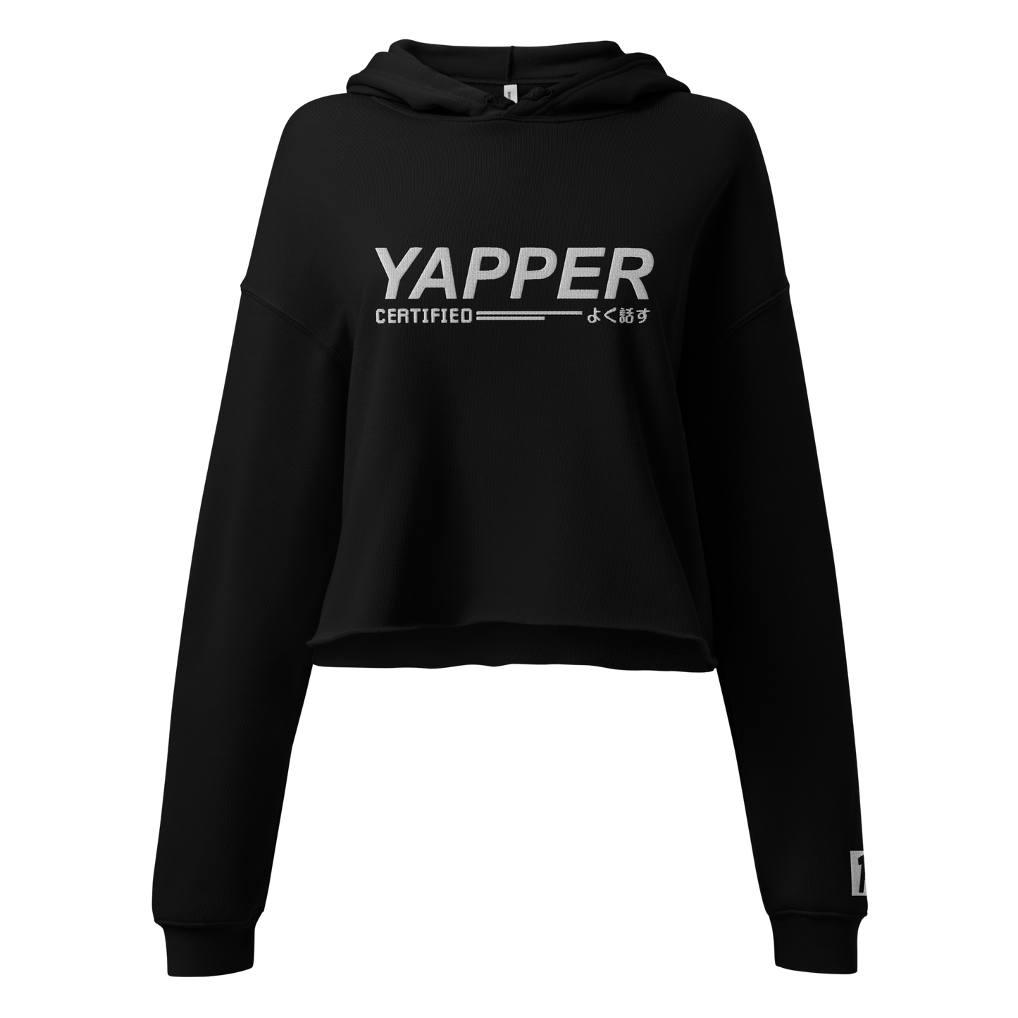 YAPPER // CROP HOODIE / EMBROIDERED