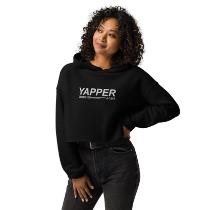 YAPPER // CROP HOODIE / EMBROIDERED