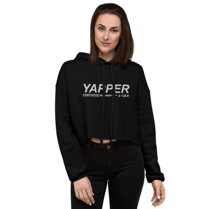 YAPPER // CROP HOODIE / EMBROIDERED