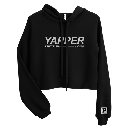 YAPPER // CROP HOODIE / EMBROIDERED