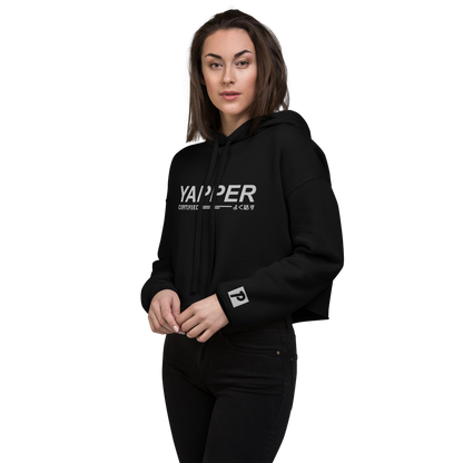 YAPPER // CROP HOODIE / EMBROIDERED